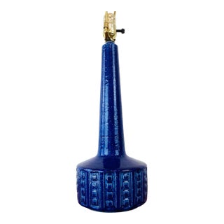 Vintage 1960s Danish Modern Palshus Annalise Per Linneman-Schmidt Blue Stonewarre Lamp Dl26 For Sale