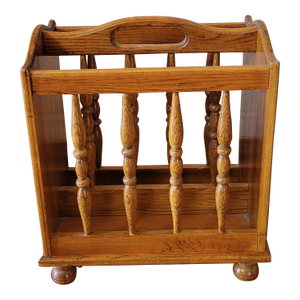 Vintage Wooden Spindle Magazine Rack