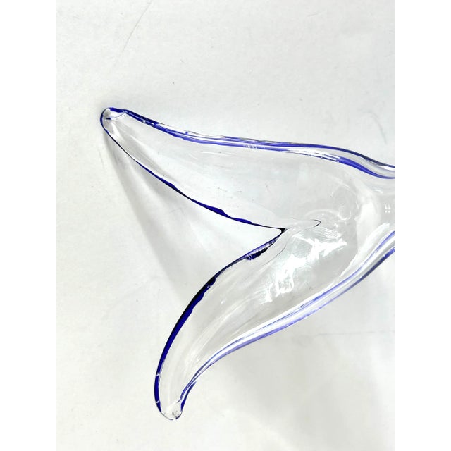 1990s Vintage Hand Blown Glass Fish Ornament – Coastal Christmas Decor For Sale - Image 5 of 5