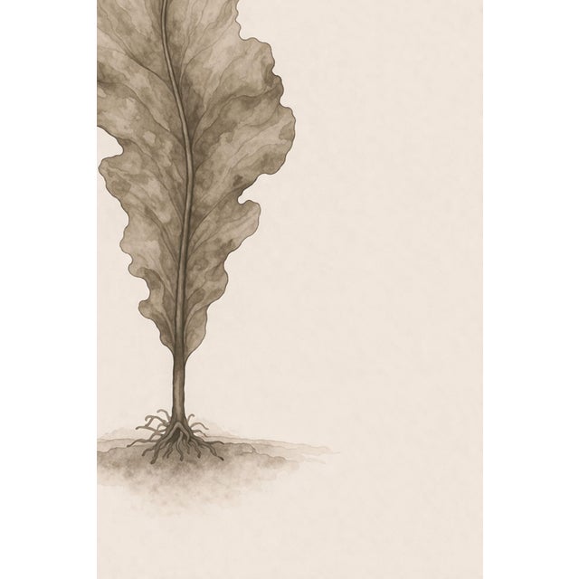 Coastal Seaweed Study Iii, Minimalist Botanical Art Print, 24" × 36" Reproduction For Sale - Image 9 of 10