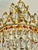 Vintage 1980s French Style Crown Crystal Chandelier with Amber Jewels Add timeless vintage elegance to your entryway,...