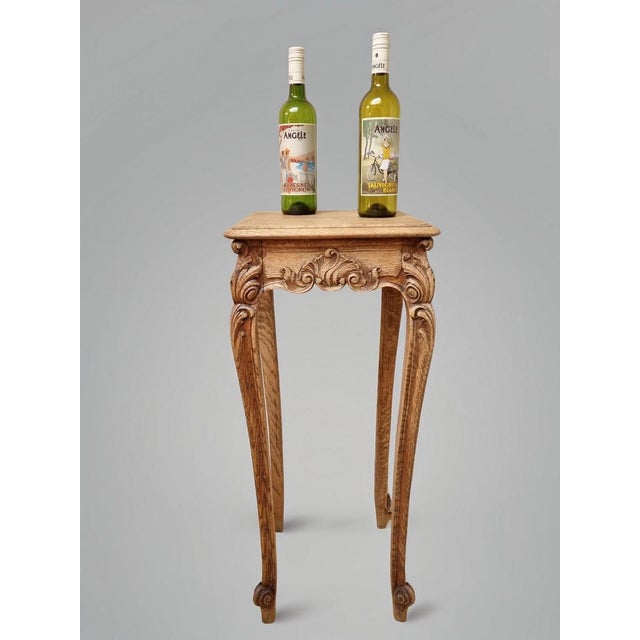Louis XV Oak Hand-Carved Gueridon Side Table, 1890s For Sale - Image 8 of 10