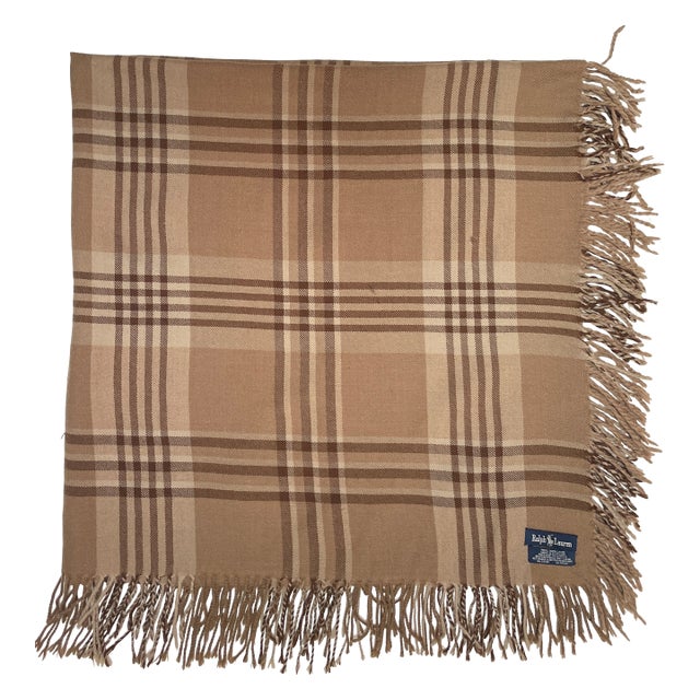 1990s Ralph Lauren Scottish Wool Plaid Throw or Shawl - For Sale