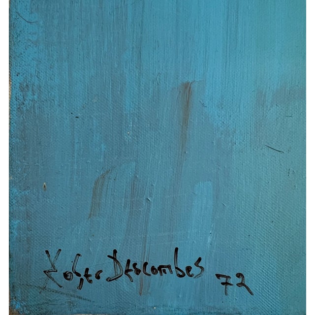 Roger Descombes, Composition, 1972, Oil on Canvas For Sale - Image 3 of 11