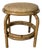 Vintage Coastal Bamboo & Woven Wicker Round Ottoman For Sale