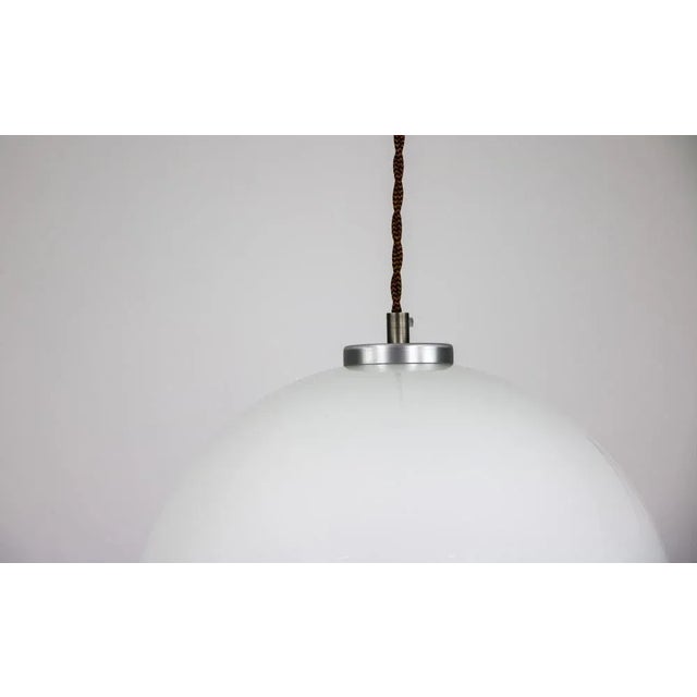 Mid-Century White Glass Pendant Lamp For Sale - Image 10 of 13