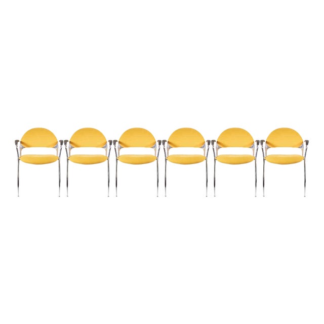 Yellow Chairs, Italy, 1970s, Set of 4 For Sale