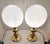 1970s Vintage Brass Table Lamps with White Glass Shades, 1970s, Set of 2 For Sale - Image 5 of 7