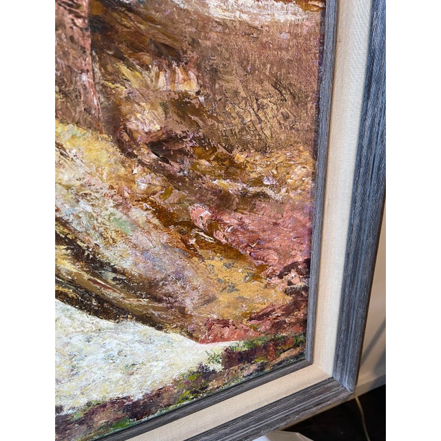 Mid 20th Century Mid 20th Century Canyon Landscape Oil Painting, Framed For Sale - Image 5 of 10