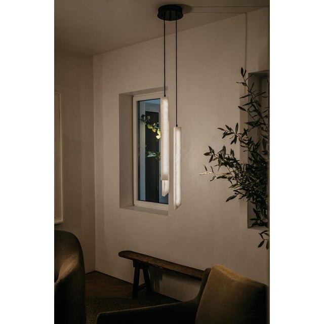 Triangular Tube Pendant Lamps by United Alabaster, Set of 12 For Sale - Image 15 of 18