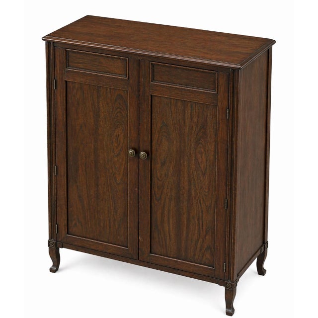 Chestnut Vintage Gentleman’s Dressing Cabinet in Old Chapel Satin Walnut™ — Refinished Bar Conversion, Bookmatched Walnut Doors For Sale - Image 8 of 12