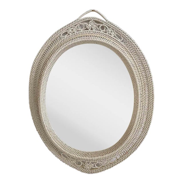 Oval Wicker Mirror For Sale
