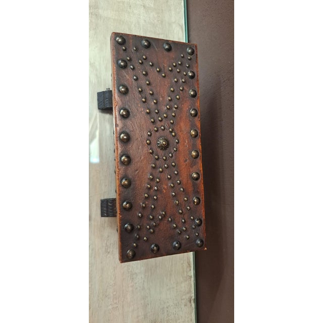 Brown Antique Handcrafted Jewelry Box, 1940s For Sale - Image 8 of 10