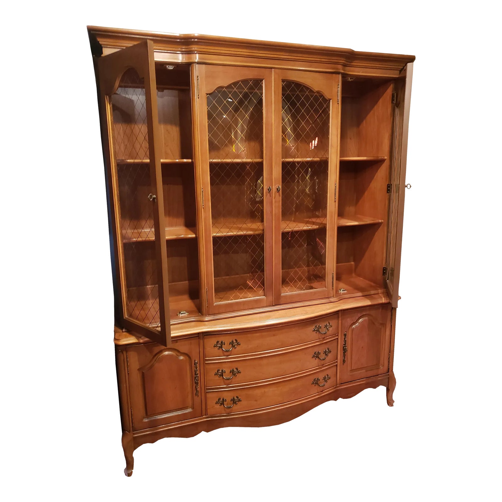 Late 20th Century Basset Furniture China Hutch Chairish