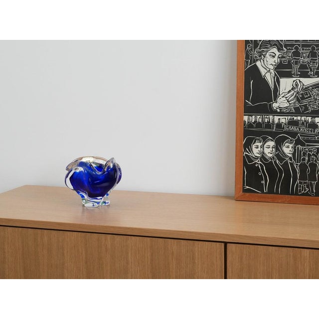Blue Vintage Bohemia Bowl, 1970s For Sale - Image 8 of 9