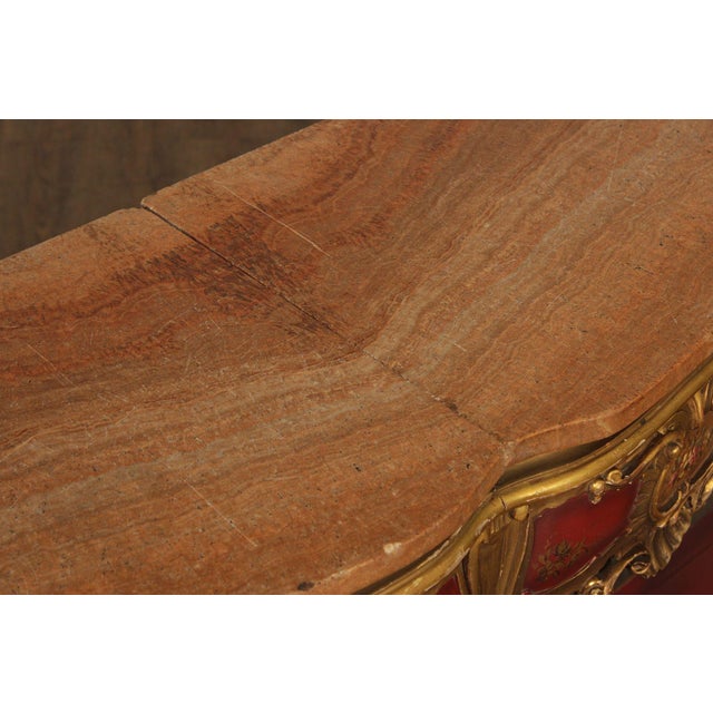 Early 20th Century Italian Rococo Style Long Marble Top Console Table For Sale - Image 5 of 18