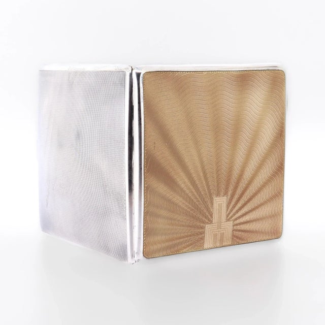 Art Deco English Sterling Silver & Guilloche Enamel Cigarette Case, 1936 For Sale - Image 14 of 17
