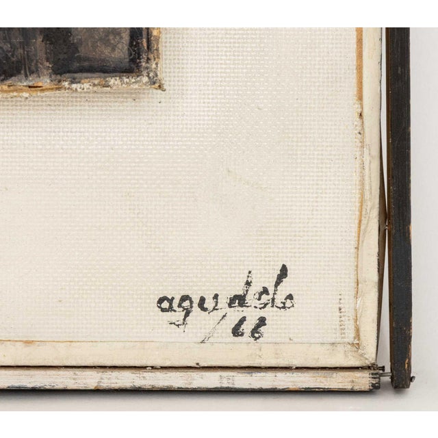Agudelo Abstraction Mixed Media on Masonite, 1966 For Sale - Image 9 of 10