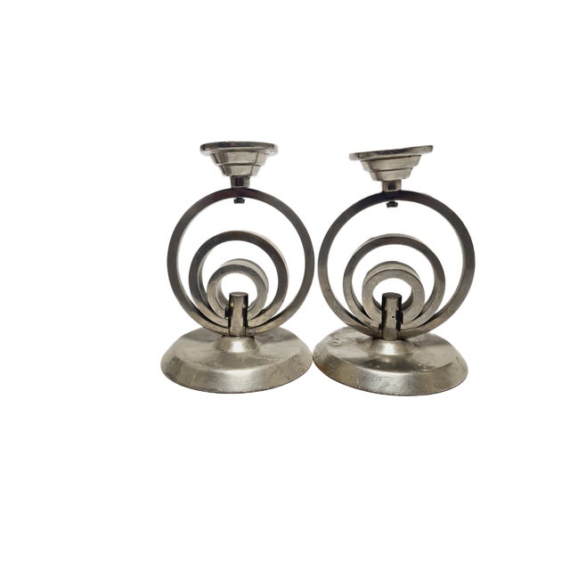 Postmodern Art Deco Candleholder, Germany, 1970s, Set of 2 For Sale - Image 3 of 18