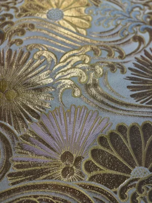 4 Yards of Gold, Silver and Pink Metallic Threat Fabric.