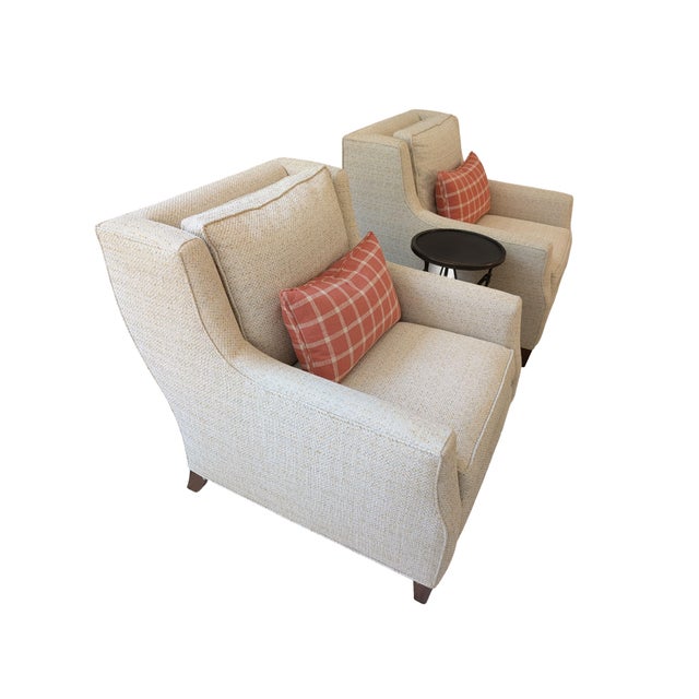 2020s Boucle Wingback Armchairs (Pair) For Sale - Image 5 of 11