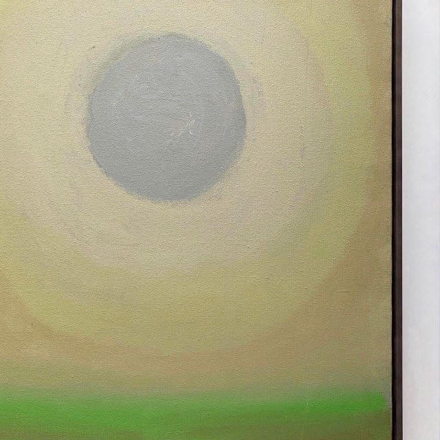 Julius Shaier Vintage 1991 " Provincetown Moon Seascape " Original Signed Modernist Framed Abstract Expressionist Oil Painting For Sale - Image 11 of 17