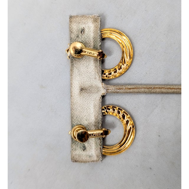 Vintage 1980s Signed Napier Goldtone Hoop Clip Earrings-2 Pieces For Sale - Image 9 of 9