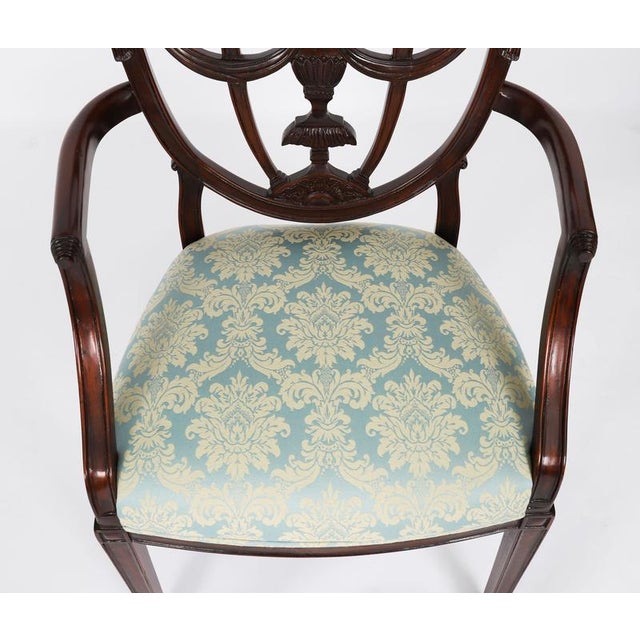 Antique Federal Revival Shield Back Armchairs, 1920s, Set of 2 For Sale - Image 6 of 14