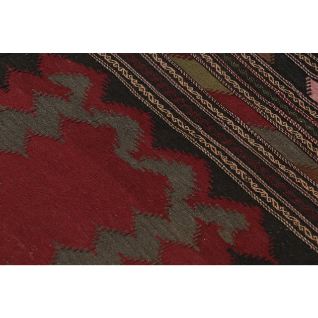 1950s Vintage Persian Kilim Runner, Tribal Pattern With Playful Chevrons - Rug & Kilim For Sale - Image 5 of 9