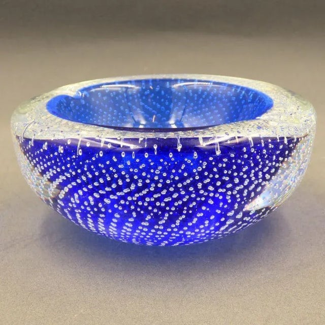 Blue Ashtray or Bowl in Murano Glass by Archimede Seguso, Italy, 1950s For Sale - Image 8 of 8