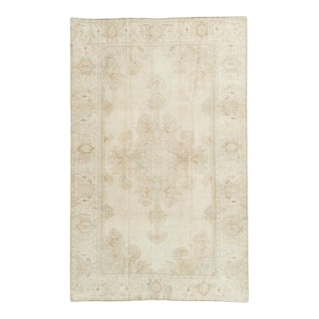 Vintage Circa 1940 Turkish Oushak Area Rug 4ft 7in X 7ft For Sale