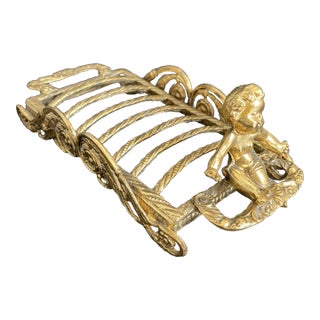 Early 20th Century French Cherub Ormolu Gold Gilt Spelter Soap Dish For Sale