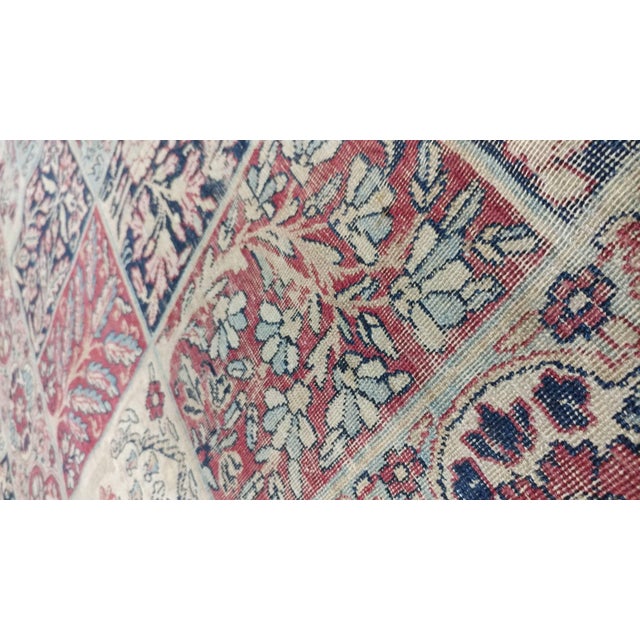 Late 19th Century Antique Lavar Kerman Carpet, Handmade Wool Carpet, Multi-Color, Ivory, Red Wine For Sale - Image 5 of 18