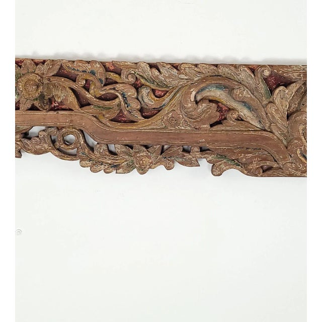 Early 19th Century Southeast Asian Hardwood Carved Lintel, 19th Century or Earlier For Sale - Image 5 of 8