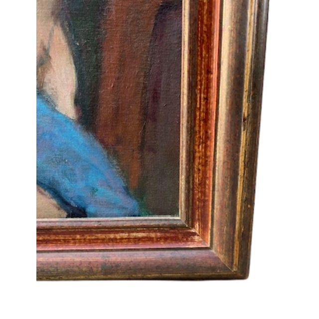 Wood Vintage Framed Acrylic Painting of Nude, Signed Hal Frater For Sale - Image 7 of 12