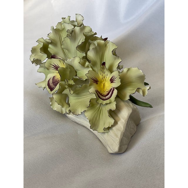 Vintage Capodimonte Orchids on Porcelain Log For Sale - Image 13 of 13
