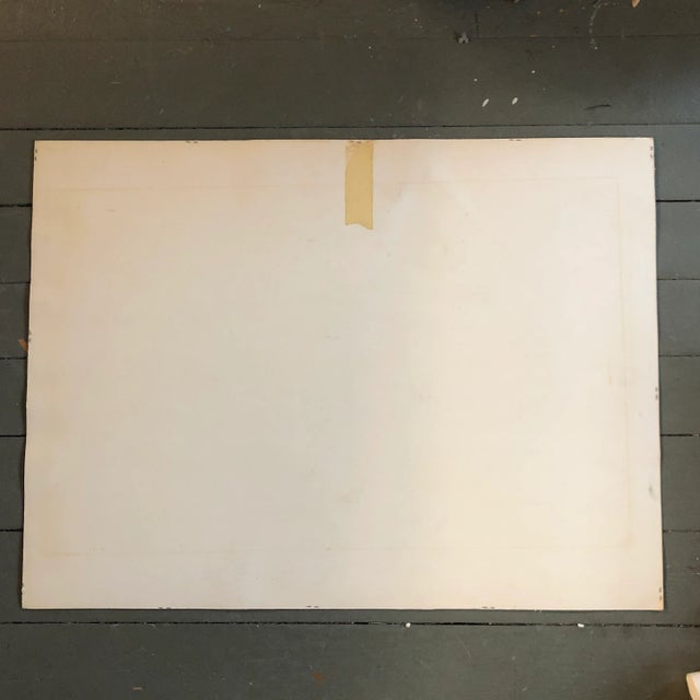 1980s Original Vintage Watercolor Man in Stream Fishing in Boat 1980’s For Sale - Image 5 of 6