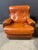 Pair of Vintage Dutch Faux Leather Lounge Chair and Ottoman For Sale In New York - Image 6 of 9