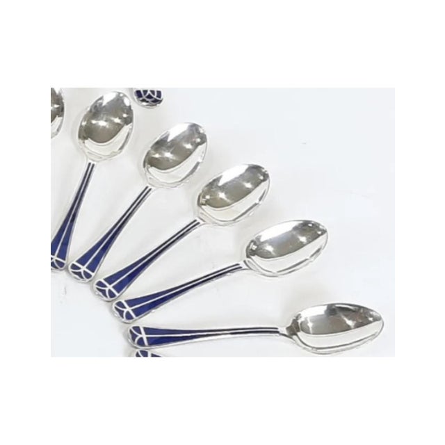 Talisman Blue Lacquer Cutlery Set from Christofle, Set of 24 For Sale - Image 6 of 9