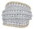 10k Yellow Gold 2 5/8 CTTW Natural Diamond Cluster Statement Ring, Size 7 For Sale