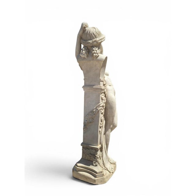 Italian Artist, Greek Revival Sculpture of a Female Figure with the Bust of Dionysus, 1970, Marble For Sale - Image 8 of 10