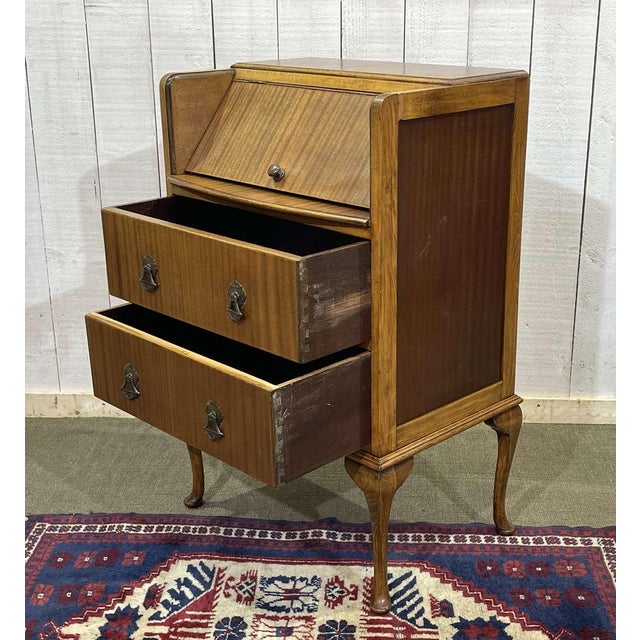 1950s English Mahogany and Beech Secretary, 1950s For Sale - Image 5 of 11