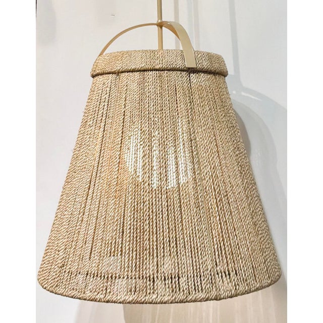 Contemporary Currey & Company Organic Modern Natural Rope Medium Parnell Pendant For Sale - Image 3 of 6