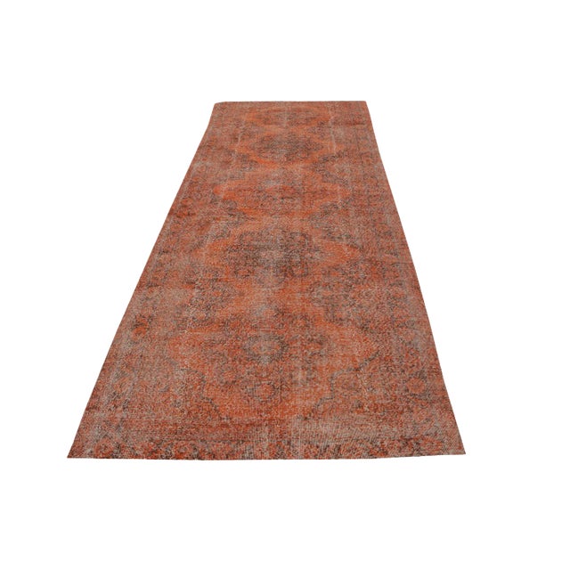 Vintage Turkish Overydyed Rug - 4'11" X 12'7" For Sale