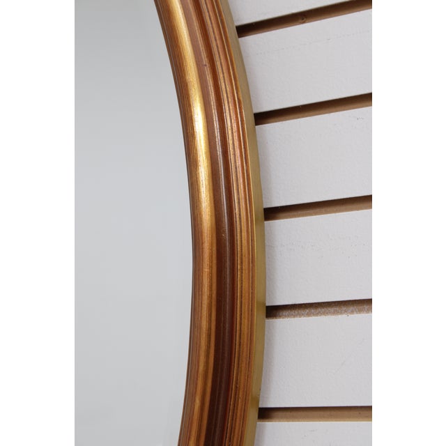 Oval Gold Framed Beveled Glass Wall Mirror For Sale In Philadelphia - Image 6 of 11
