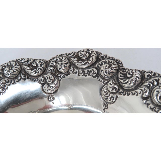 Metal Fancy Hand Made Repousse Antique American Victorian Sterling Silver Wine Coaster For Sale - Image 7 of 13