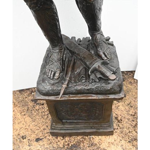 Bronze Roman Gladiator Statue Lamps, Set of 2 For Sale - Image 9 of 18