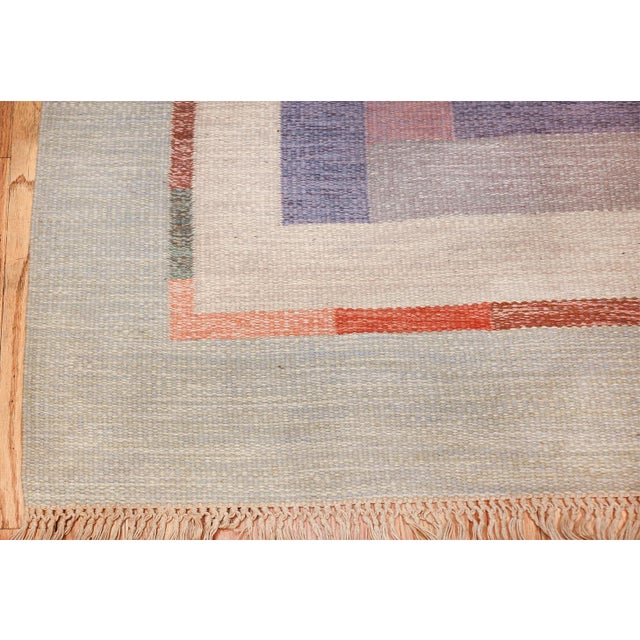 Nazmiyal Collection Signed Vintage Scandinavian Kilim Rug For Sale - Image 9 of 10