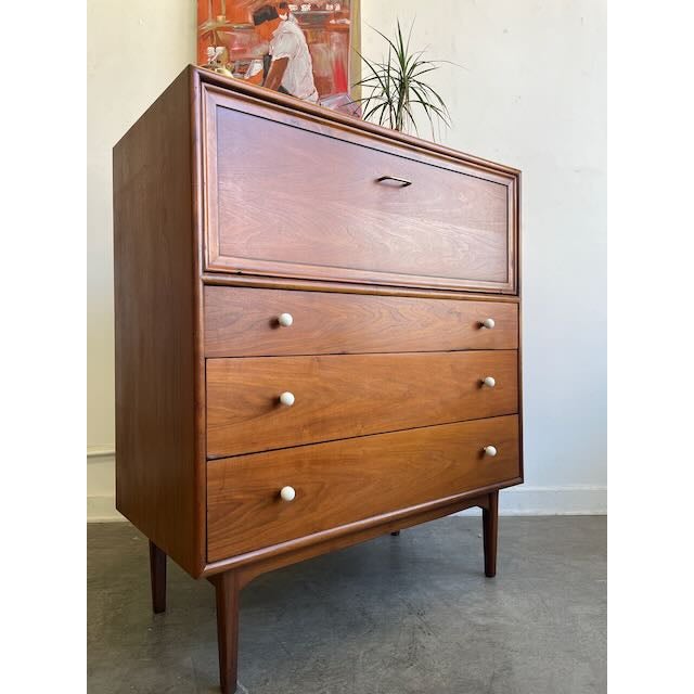 Brown 1960s Drexel "Declaration" Kipp Stewart & MacDougall Tall Dresser For Sale - Image 8 of 10