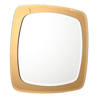 Square Smoked Glass Mirror from VeArt, Italy, 1970s For Sale